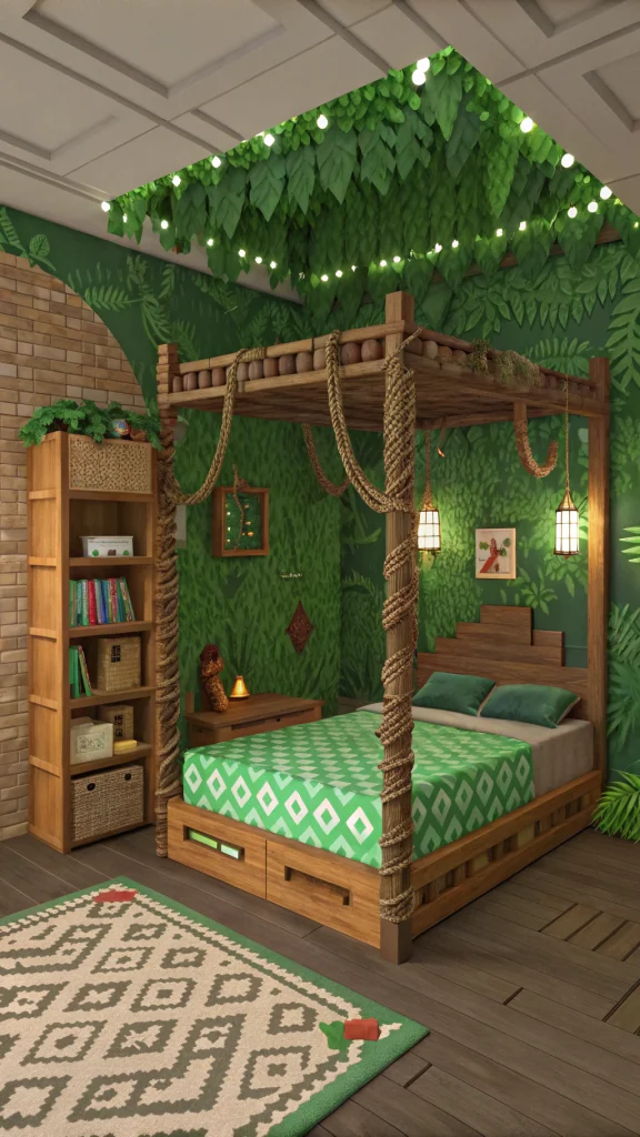088 Minecraft Jungle Adventure Bedroom - Themed Ideas