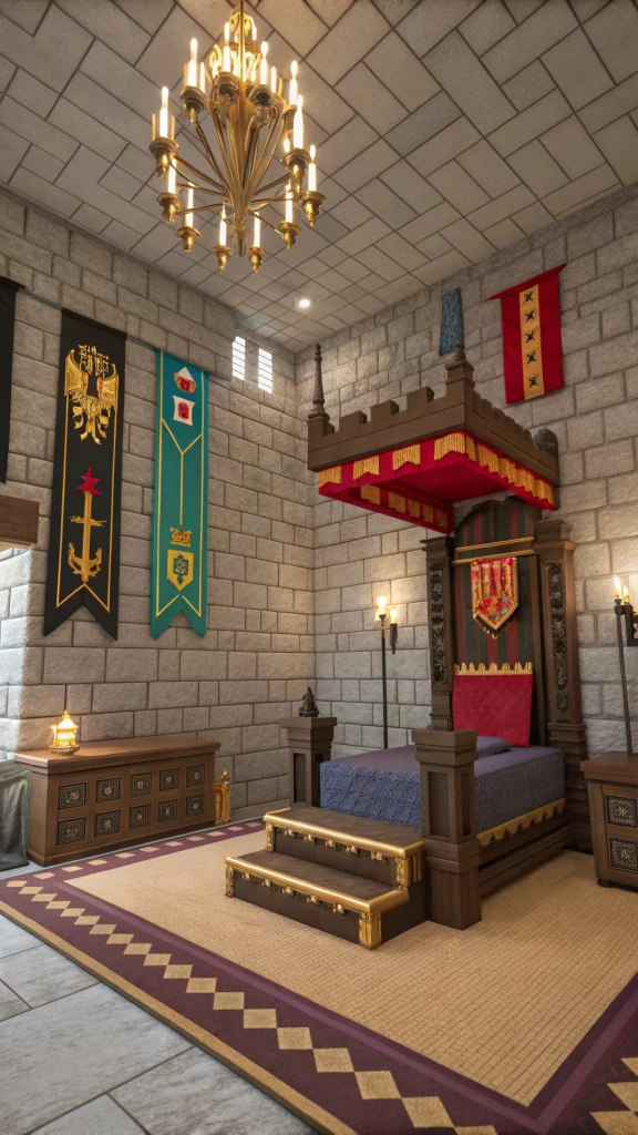 090 Minecraft Castle Themed Royal Bedroom - Themed Ideas