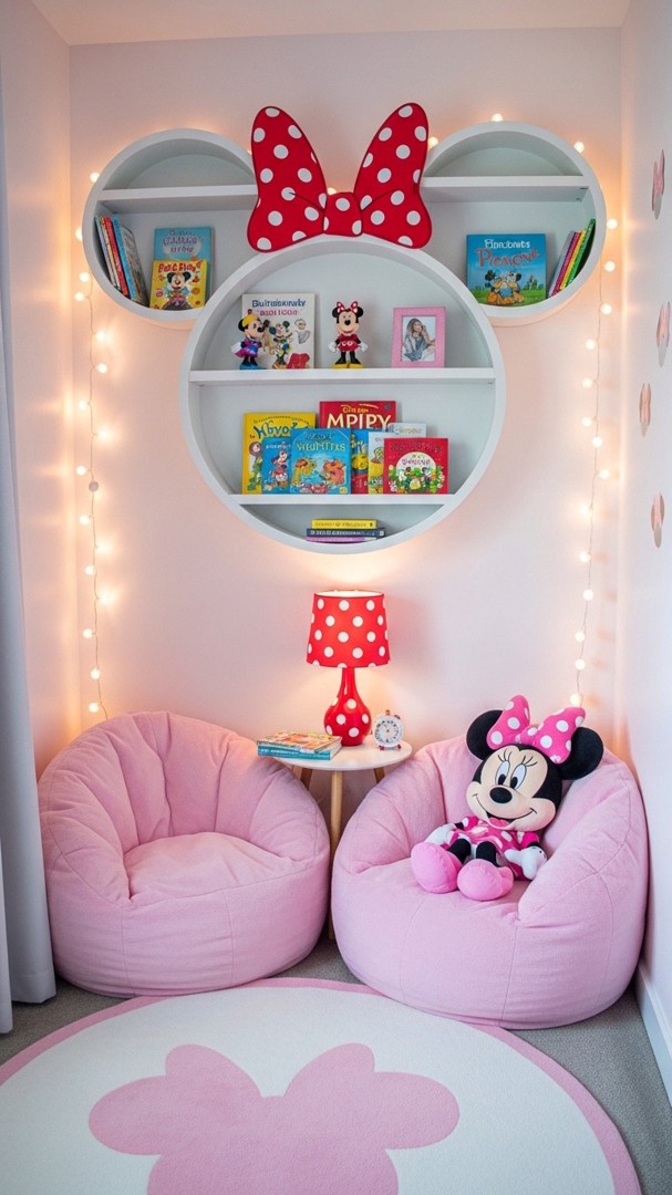 005 Minnie Mouse Room Ideas with Cozy Reading Nooks and Themed Kids Decor - Themed Ideas