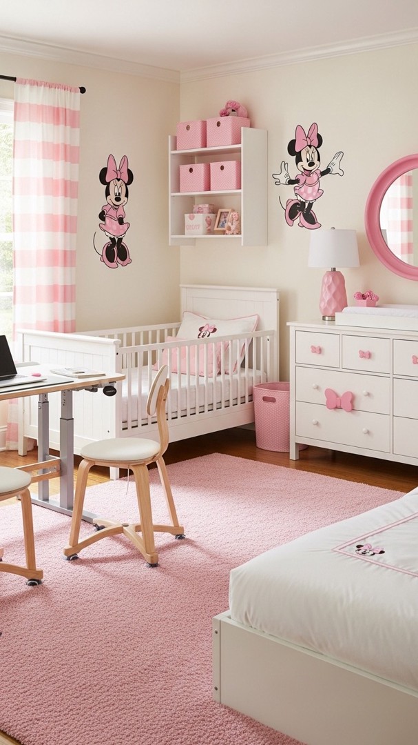 006 Minnie Mouse Bedroom Decor Ideas That Grow With Your Child from 4 to 10 Years - Themed Ideas