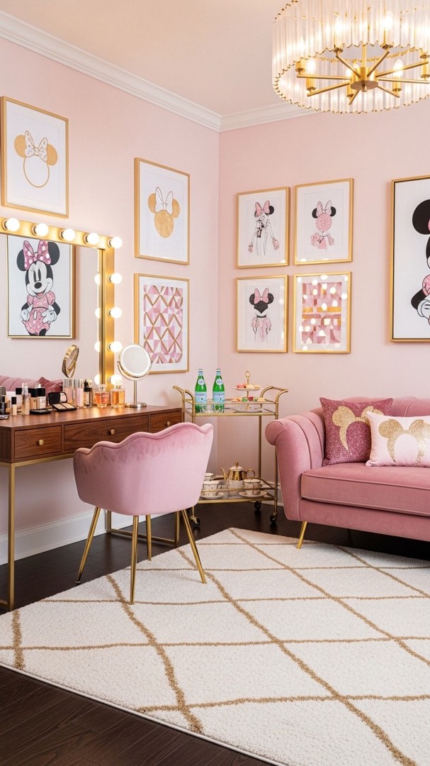 009 Glam Minnie Mouse Bedroom Interior Ideas for Trendy Kids Aged 7–10 - Themed Ideas
