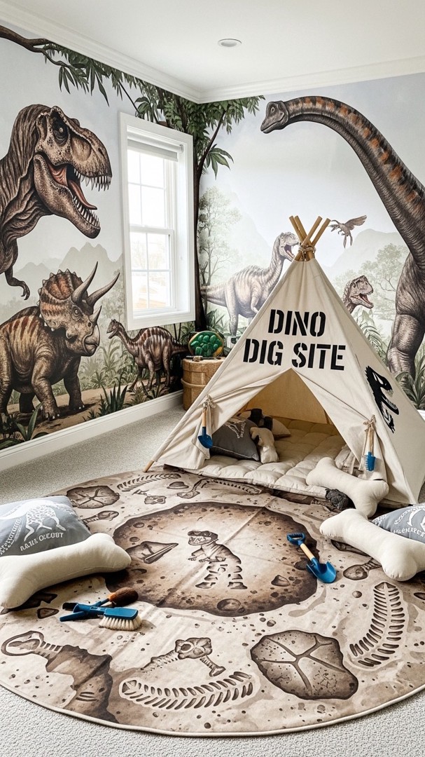 010 Dinosaur bedroom ideas for little paleontologists with dig site play zones and murals - Themed Ideas