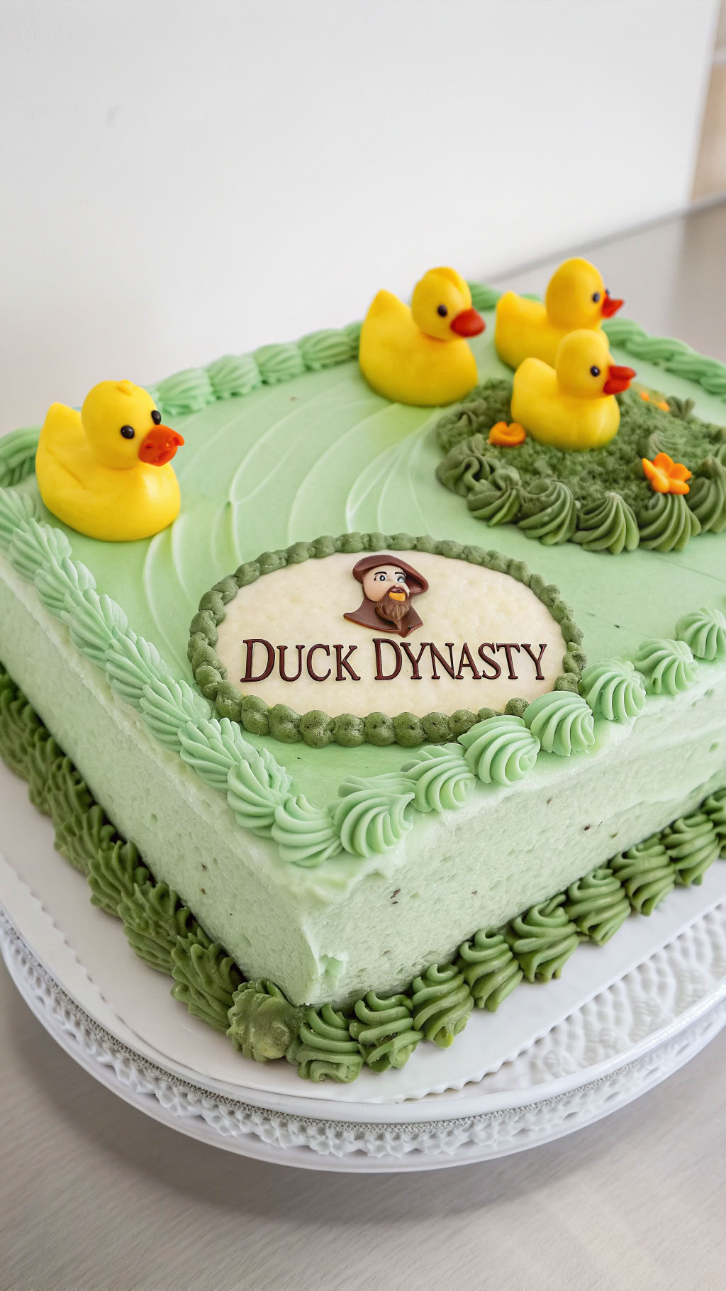 012 Quick Duck Dynasty Theme Cake with Pond and Toy Duck Decor - Themed Ideas