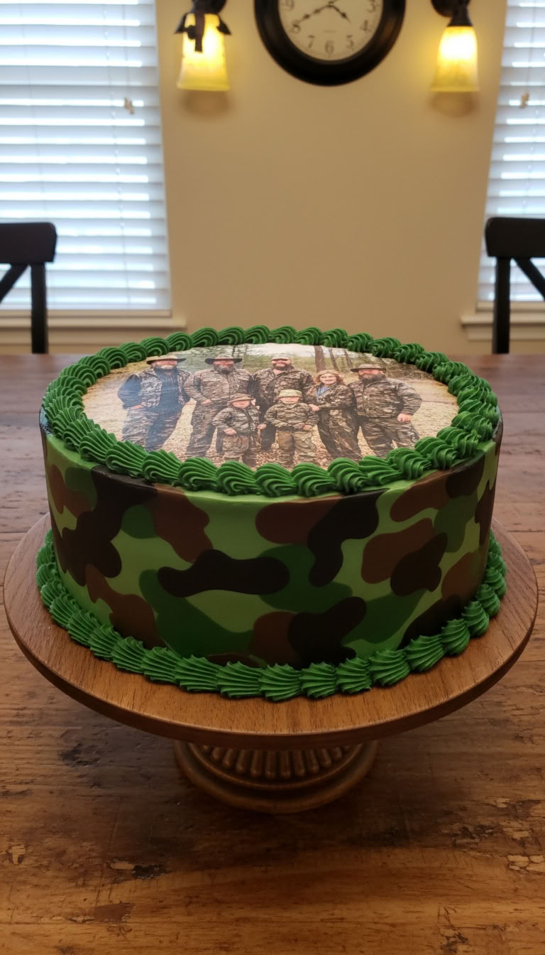 014 Edible Image Duck Dynasty Birthday Cake with Camouflage Design - Themed Ideas