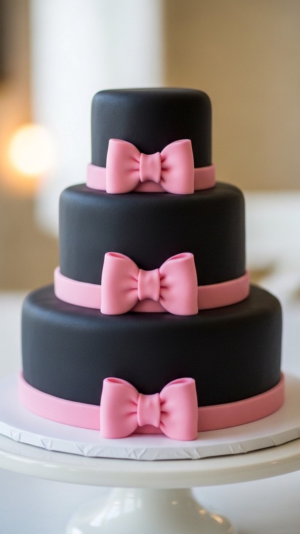 018 No bake Minnie Mouse cake design using stacked cakes and simple fondant - Themed Ideas