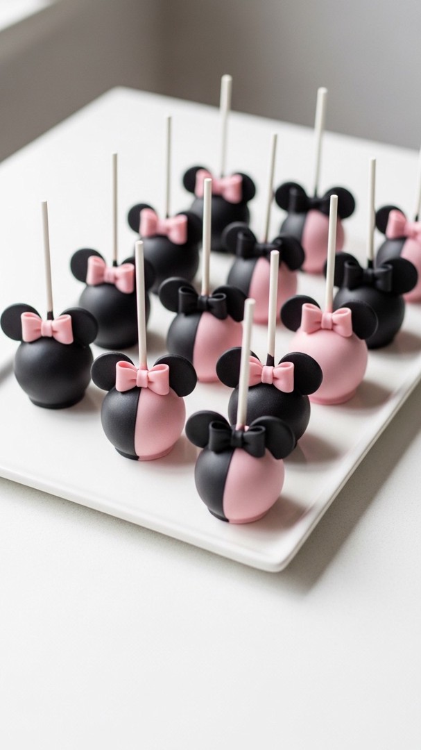 025 Modern Minimalist Minnie Mouse Cake Pops Ideas for Trendy Party Themes - Themed Ideas