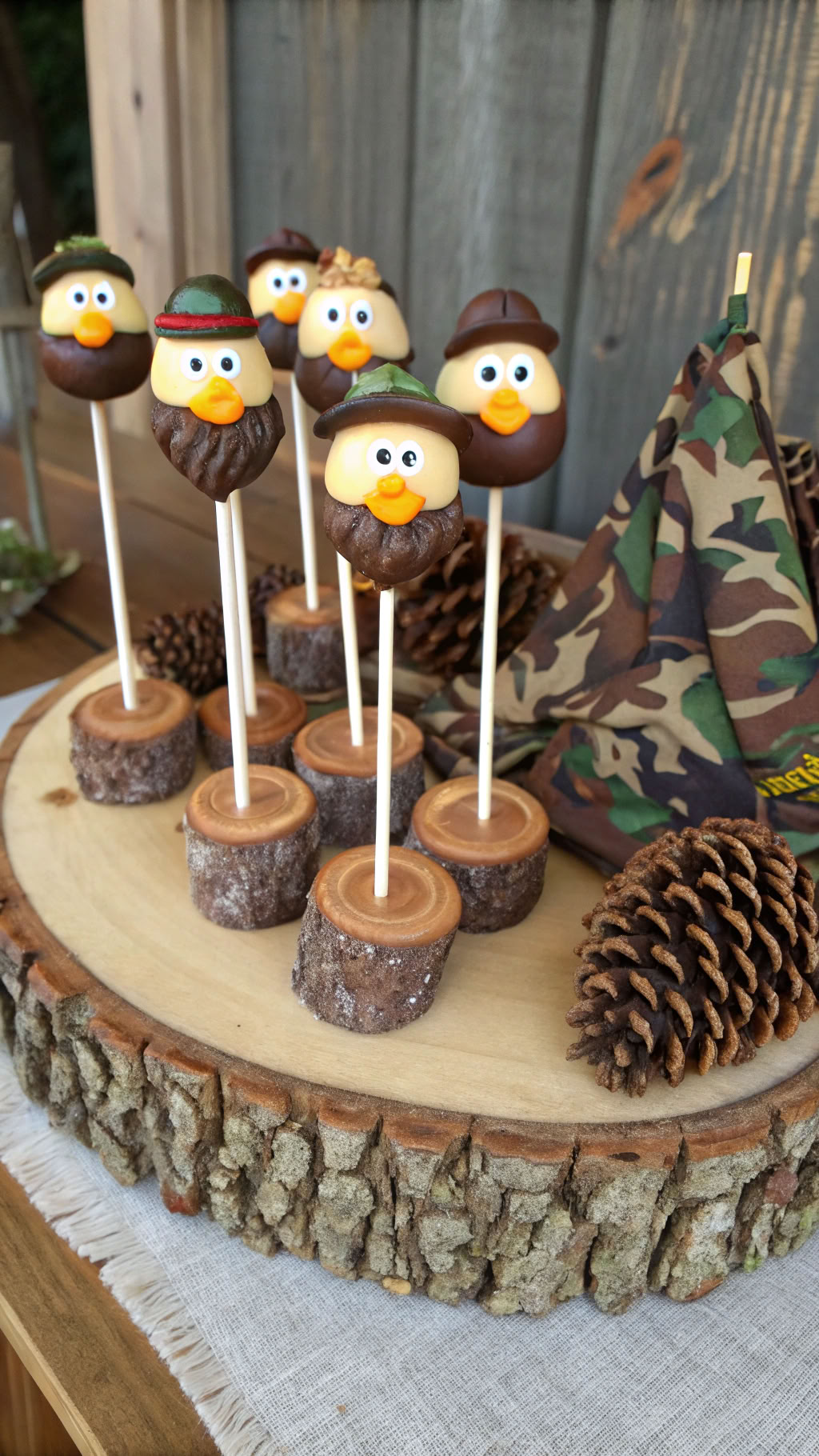 025 Rustic Duck Dynasty Cake Pops for Kids Parties with Character Heads and Duck Decoys - Themed Ideas