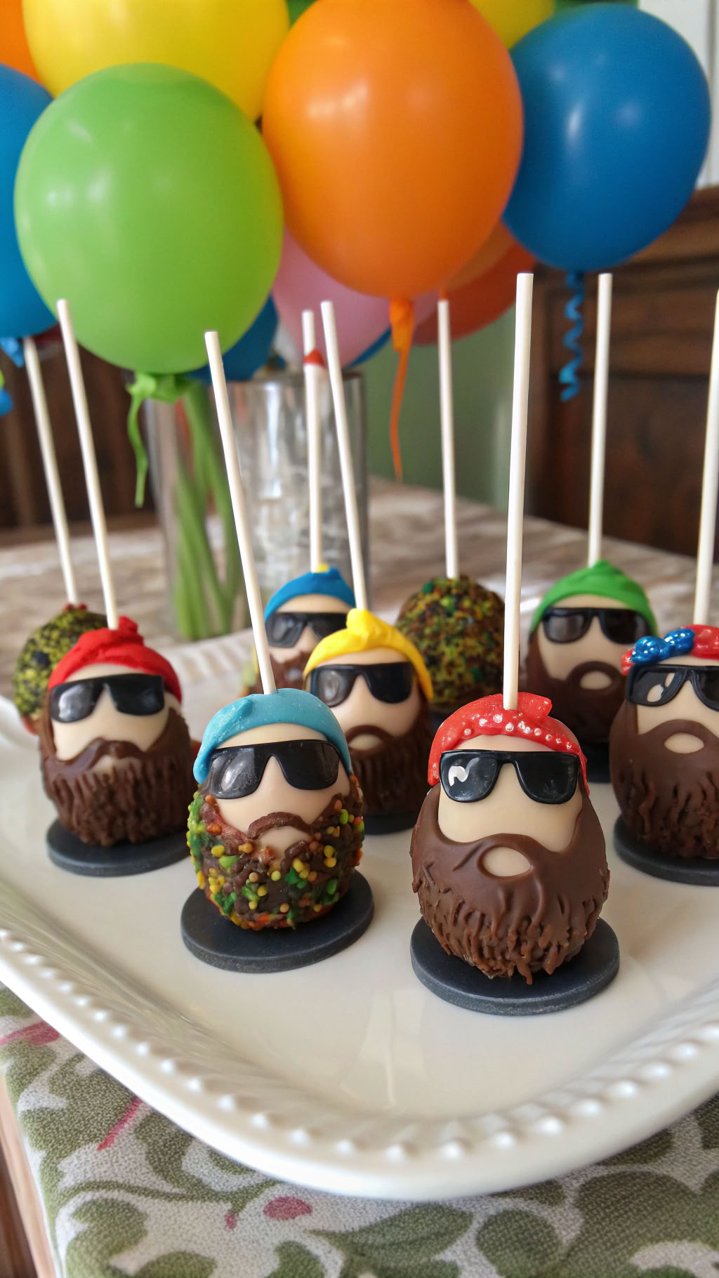 026 Colorful Duck Dynasty Cake Pops Ideas with Sunglasses and Bandanas for Kids - Themed Ideas