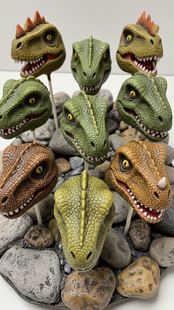 028 Realistic Dinosaur Cake Pops – Fierce and Fun Cakepops for Themed Birthdays - Themed Ideas
