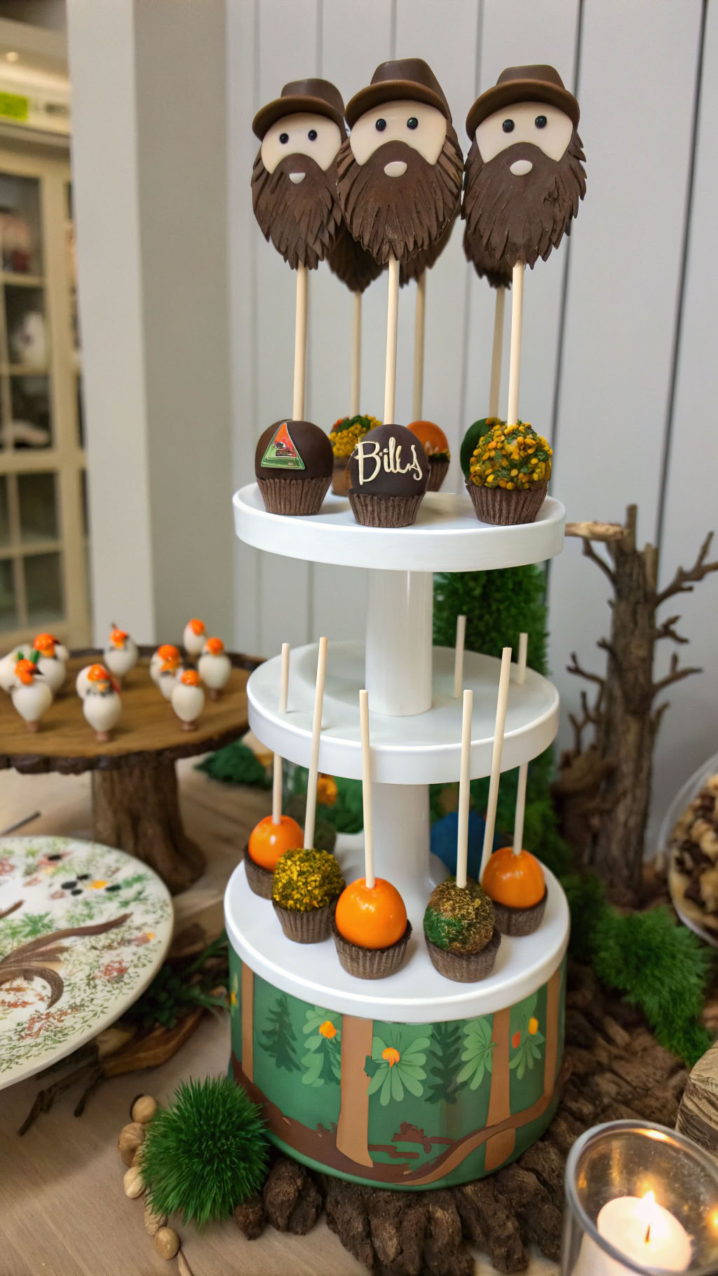 028 Woodland Duck Dynasty Cake Pops Ideas for Themed Kids Birthday Parties - Themed Ideas