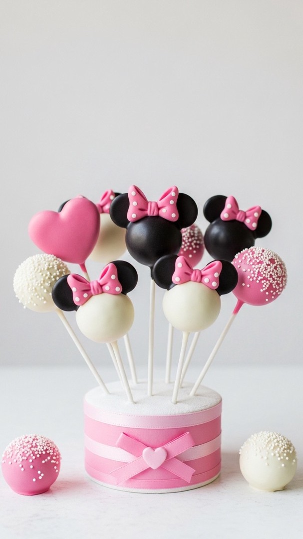 030 Creative Minnie Mouse Cake Pops Ideas in Fun Shapes and DIY Displays - Themed Ideas