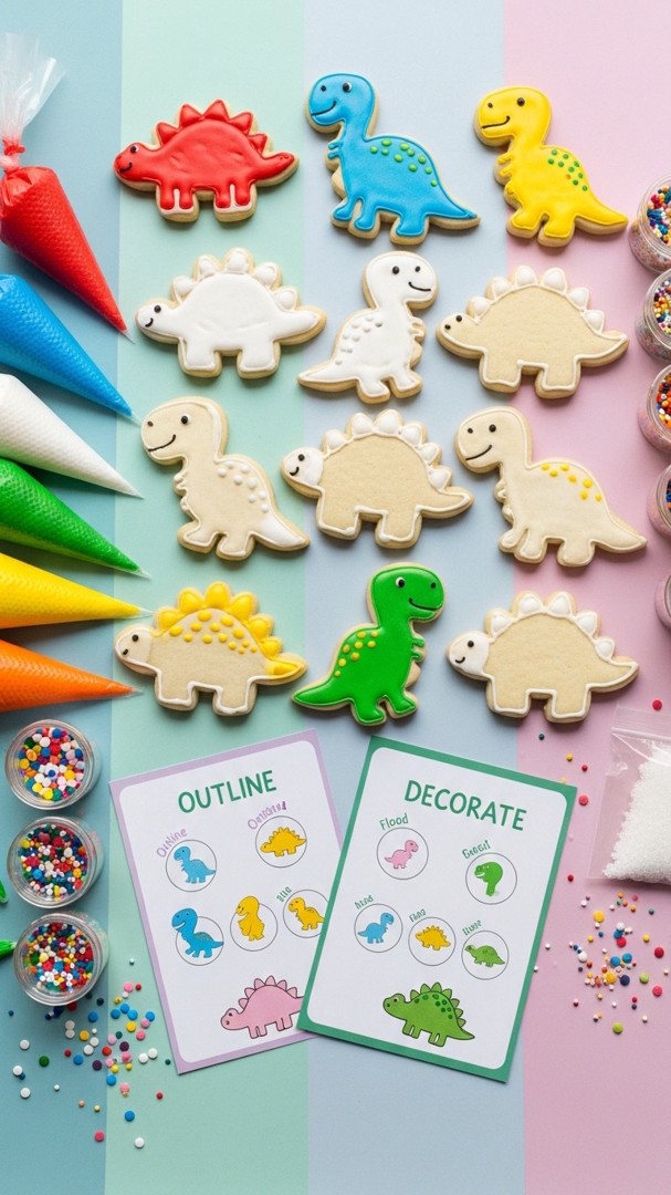 034 DIY Dinosaur Cookie Decorating Kit for Dinosaur Birthday Party Fun - Themed Ideas
