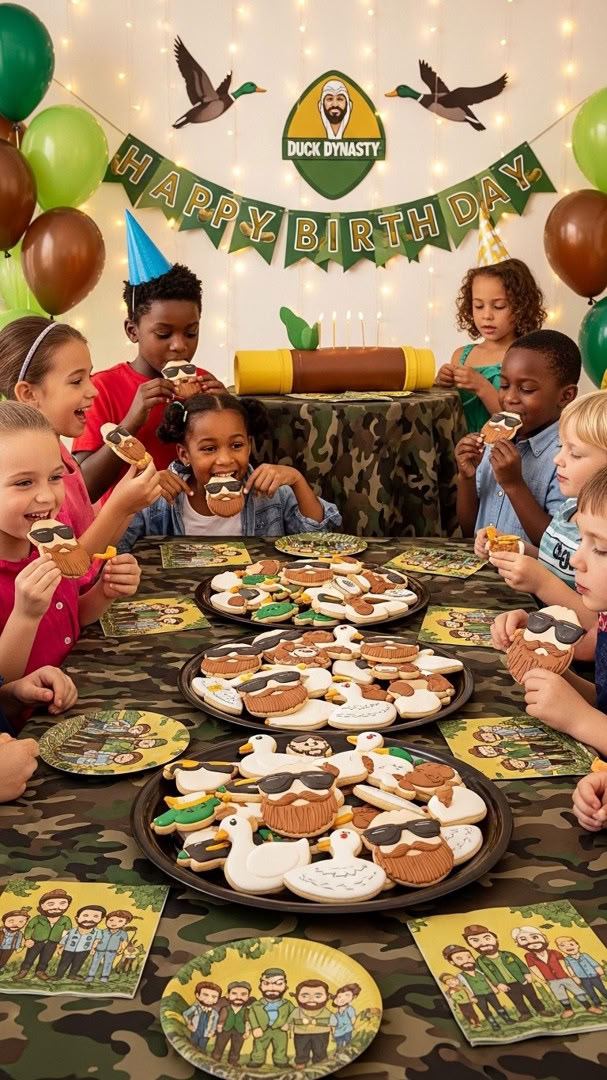 034 Duck Dynasty Birthday Party Cookie Ideas for Kids with Fun Shaped Designs - Themed Ideas
