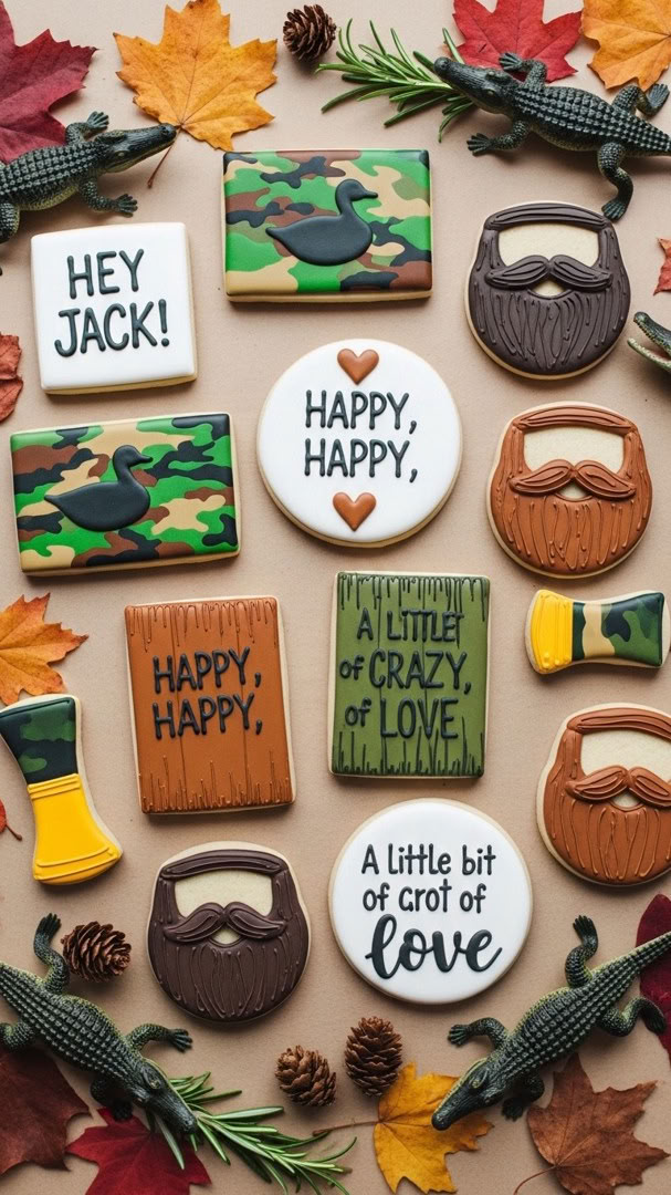 037 Fun Duck Dynasty Cookie Ideas with Quotes Designs for Kids Birthday Fun - Themed Ideas