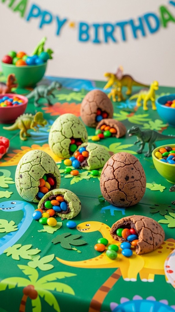 037 Surprise Filled Dinosaur Egg Cookie Ideas for a Magical Birthday Party - Themed Ideas