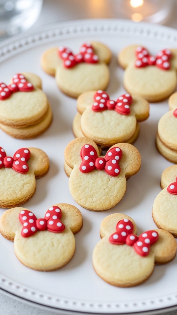 039 Mini Minnie Mouse cookie ideas for kids party snack tables or goodie bags - Themed Ideas