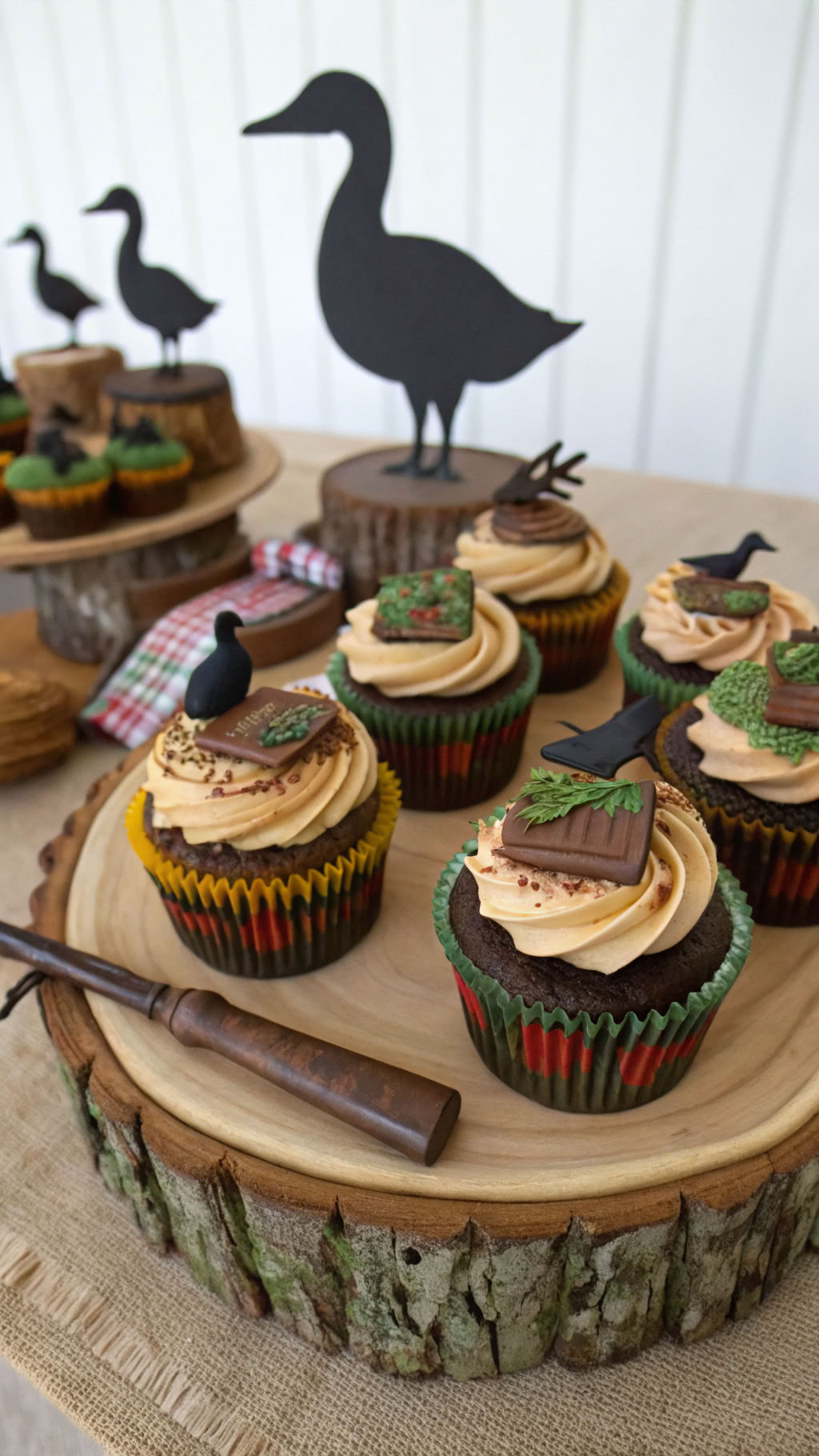 045 Rustic Duck Dynasty Theme Cupcakes for Kids with Hunting and Duck Designs - Themed Ideas