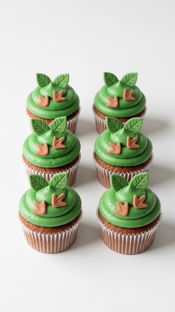 045 Simple and Elegant Dinosaur Cupcake Design Ideas for a Stylish Kids Birthday Party - Themed Ideas