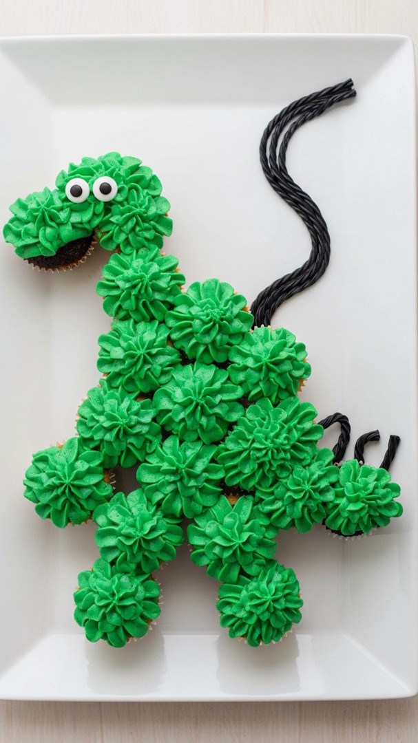 047 Dinosaur Shaped Cupcake Design Ideas That Make the Perfect Party Centerpiece - Themed Ideas