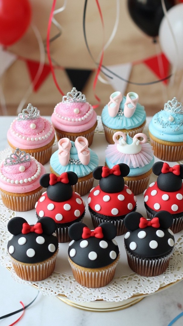 049 Creative Minnie Mouse cupcake design ideas inspired by her favorite outfits - Themed Ideas