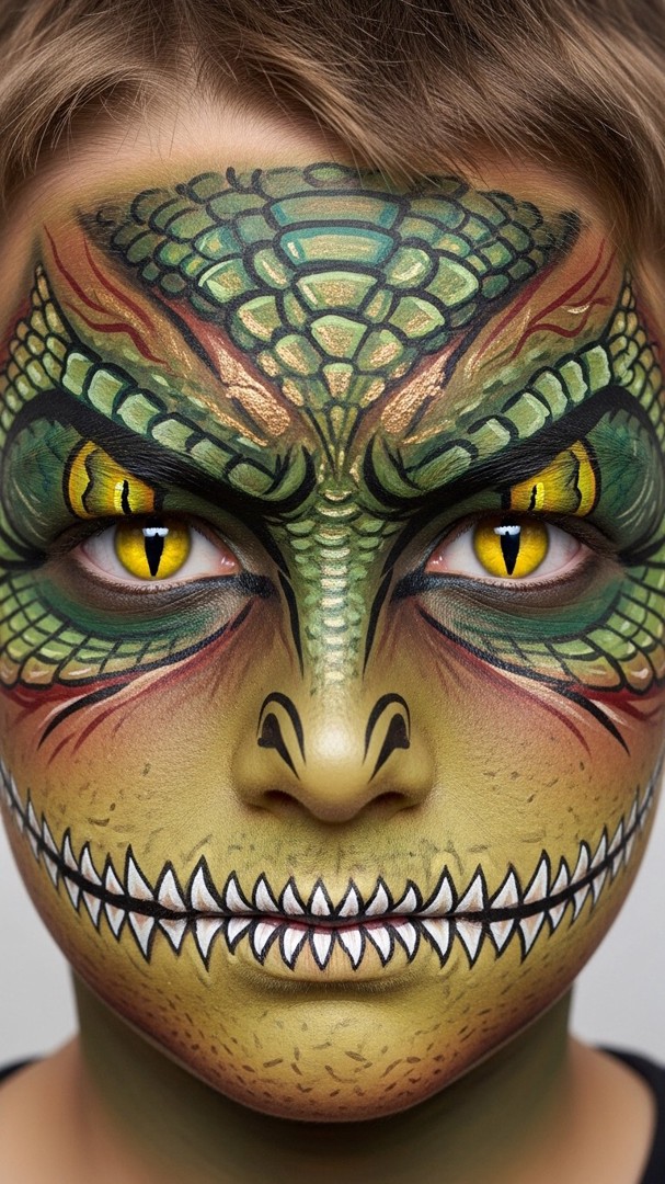 057 Cool Velociraptor Dinosaur Face Paint Ideas for Bold Kids Ages 4–10 - Themed Ideas