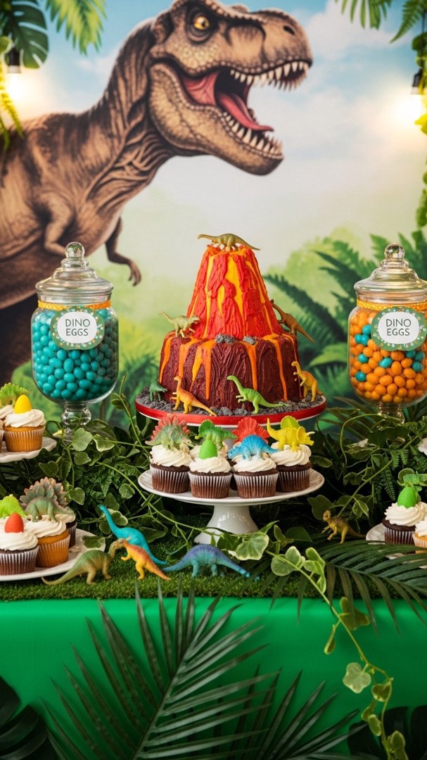 062 Dinosaur dessert table decorations for a roaring birthday celebration - Themed Ideas