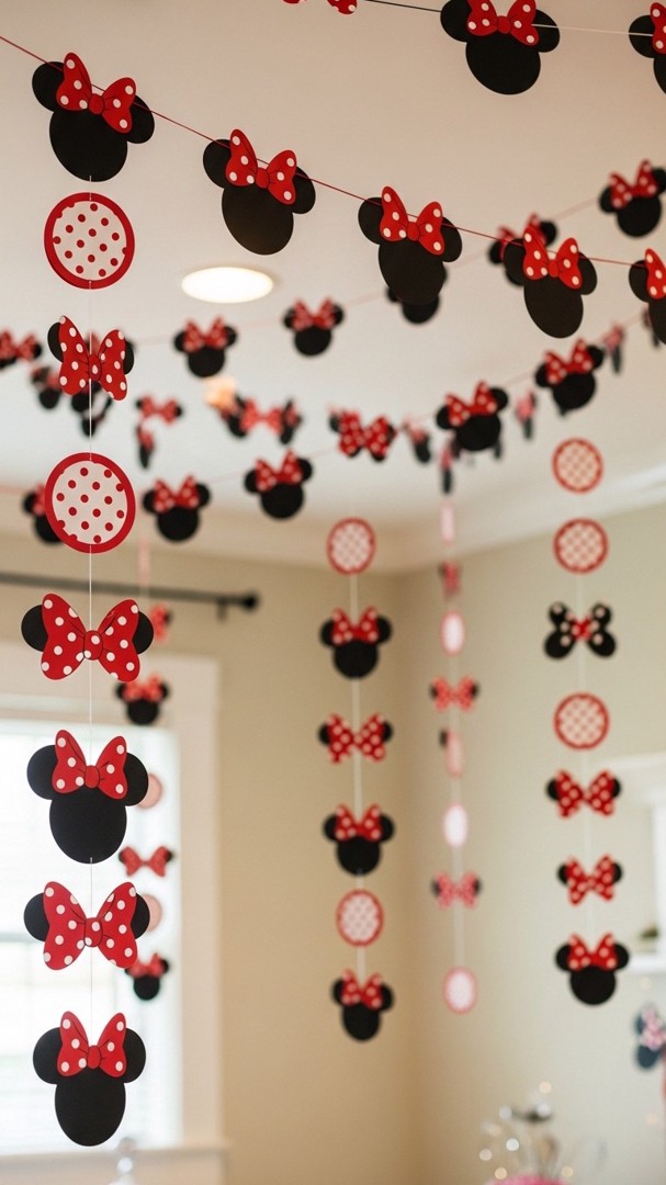 067 Handmade Minnie Mouse diy party decorations for walls and ceilings - Themed Ideas
