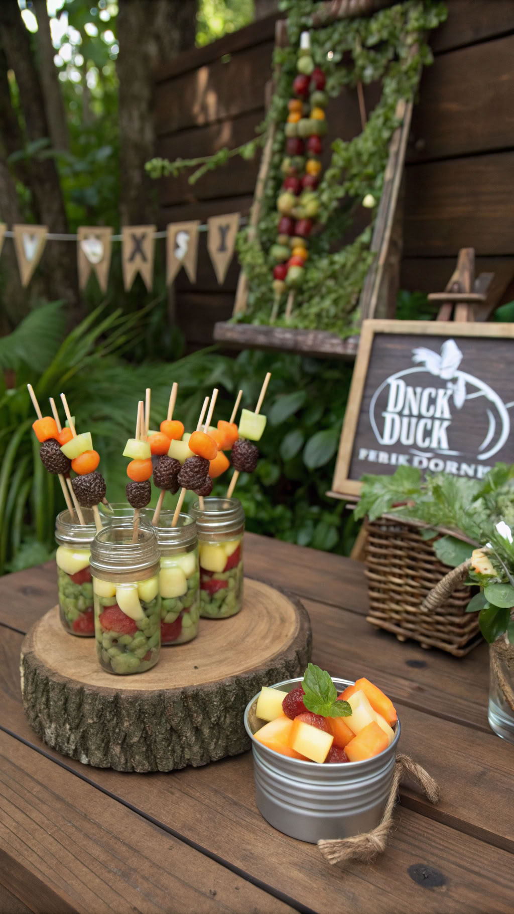 071 Duck Dynasty Snacks Ideas Camo Fruit Kabobs for Kids Birthday Party Fun - Themed Ideas