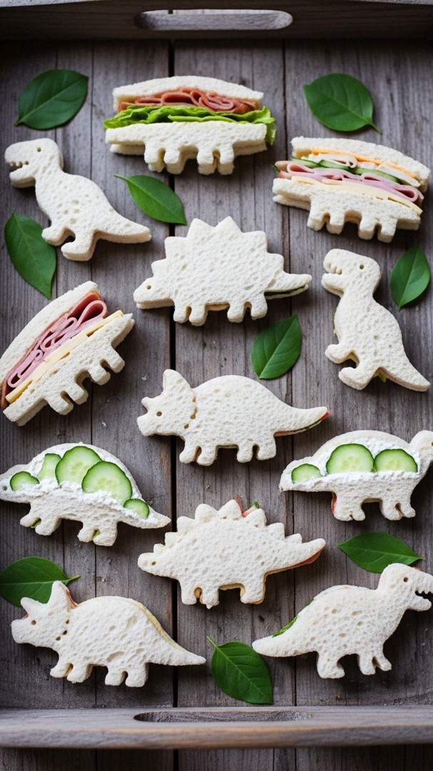 072 Dinosaur Snacks for Kids Mini Sandwich Ideas for a Themed Birthday Party - Themed Ideas