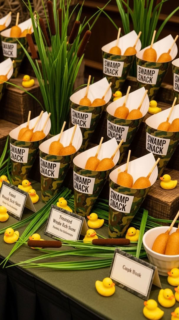 073 Duck Dynasty Snacks for Kids Mini Corn Dogs with Swamp Snack Flair - Themed Ideas