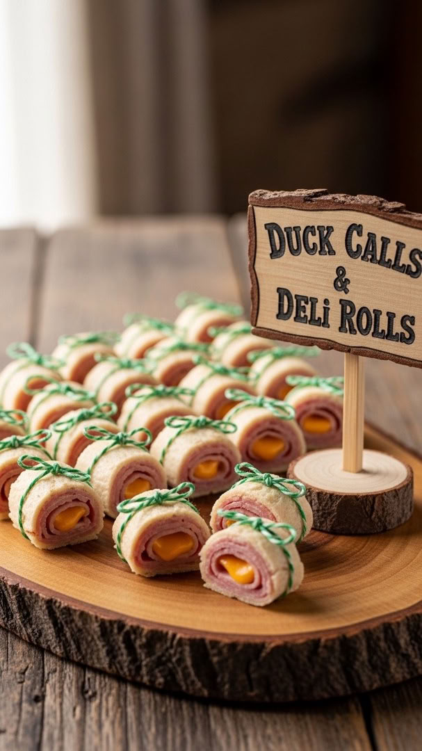 077 Duck Dynasty Theme Snacks Ham Cheese Roll Ups for Birthday Fun - Themed Ideas