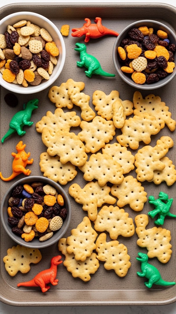 078 Creative Dinosaur Snacks for Party Dino Crunch Mix for Birthday Snack Tables - Themed Ideas