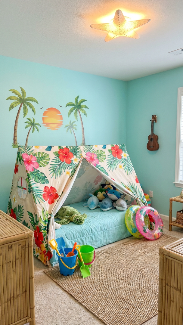 003 Bright and Cheerful Luau Bedroom Decor Ideas for Kids - Themed Ideas