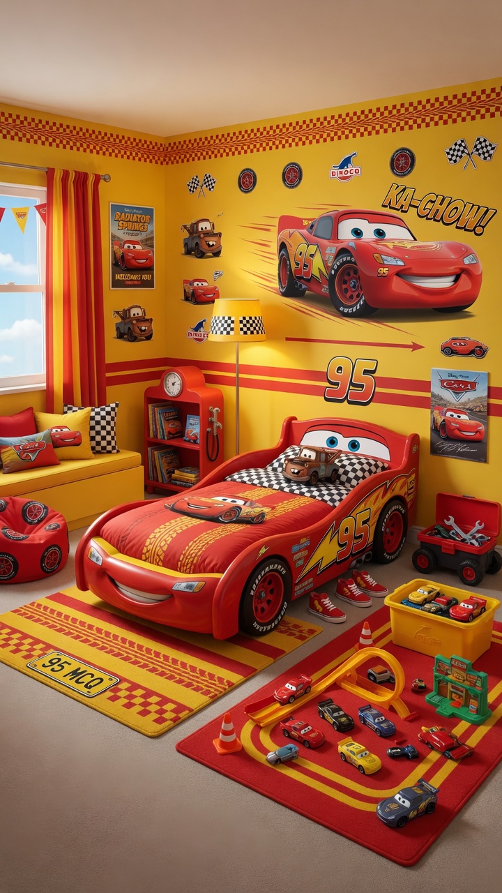 008 Bright and Fun Disney Cars Bedroom Ideas for Little Ones - Themed Ideas