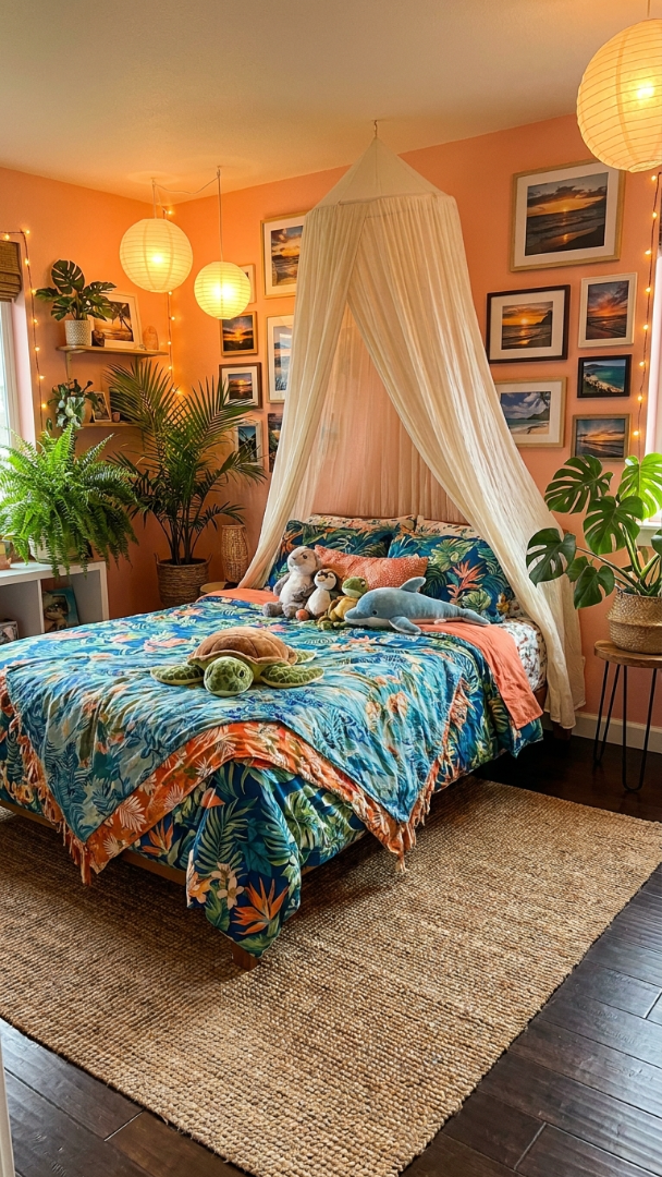 009 Charming Luau Bedroom Ideas for a Cozy Tropical Vibe - Themed Ideas