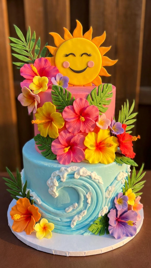 012 Tropical Luau Birthday Cake Design for Kids - Themed Ideas