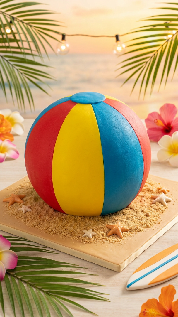 015 Fun Beach Ball Luau Cake Design for Kids - Themed Ideas