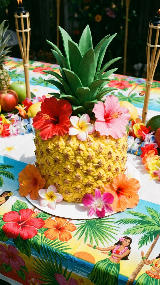 016 Pineapple Luau Cake Ideas for Kids Birthday Parties - Themed Ideas