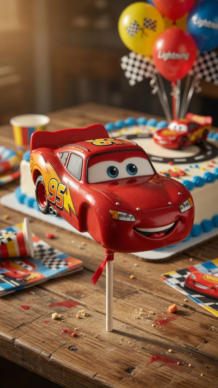 022 Fun Lightning McQueen Cake Pops for Birthday Parties - Themed Ideas