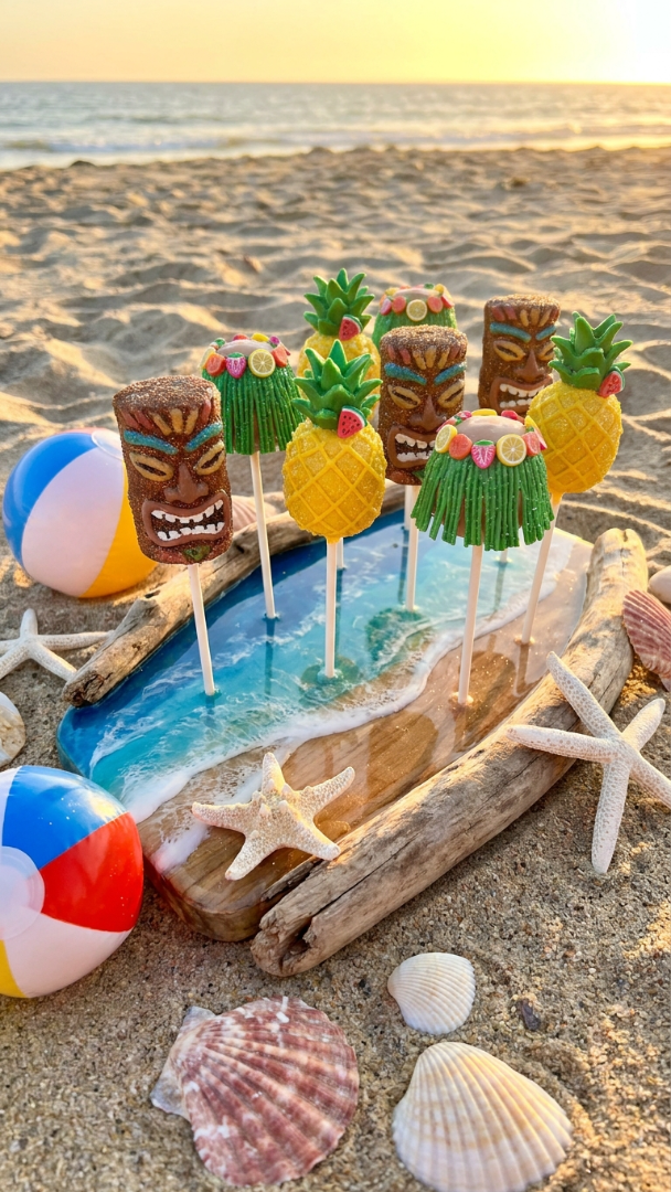 027 Beach Themed Luau Cake Pops Ideas for Kids Celebrations - Themed Ideas