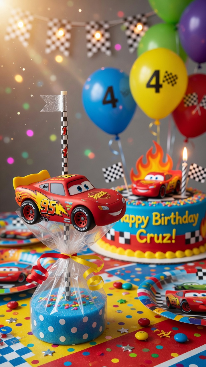 029 Race Car Cake Pops for Disney Cars Enthusiasts - Themed Ideas