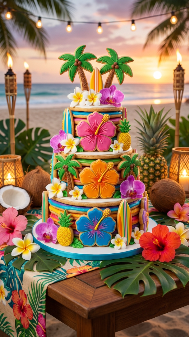 036 Luau Cookie Cake Ideas for Kids Birthday Parties - Themed Ideas
