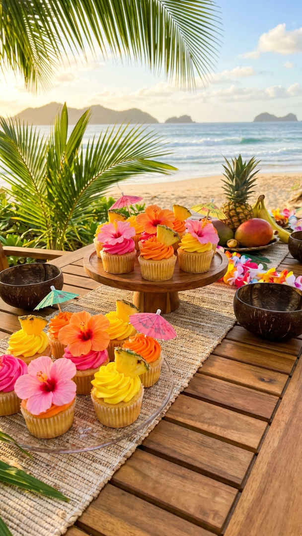 041 Luau Cupcake Ideas for a Perfect Tropical Birthday Party - Themed Ideas