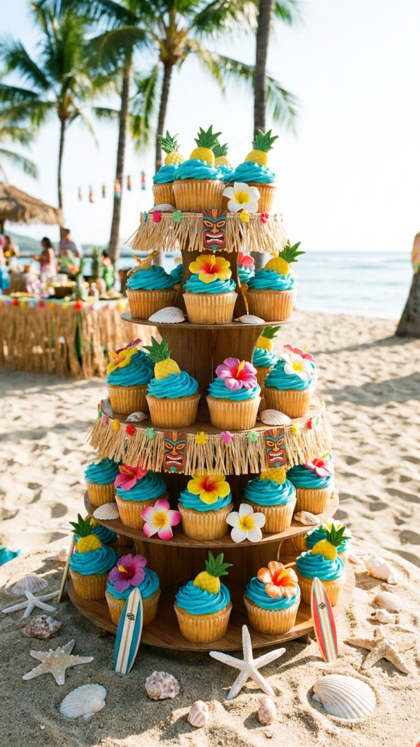 043 Creative Luau Birthday Cupcake Ideas for Kids - Themed Ideas