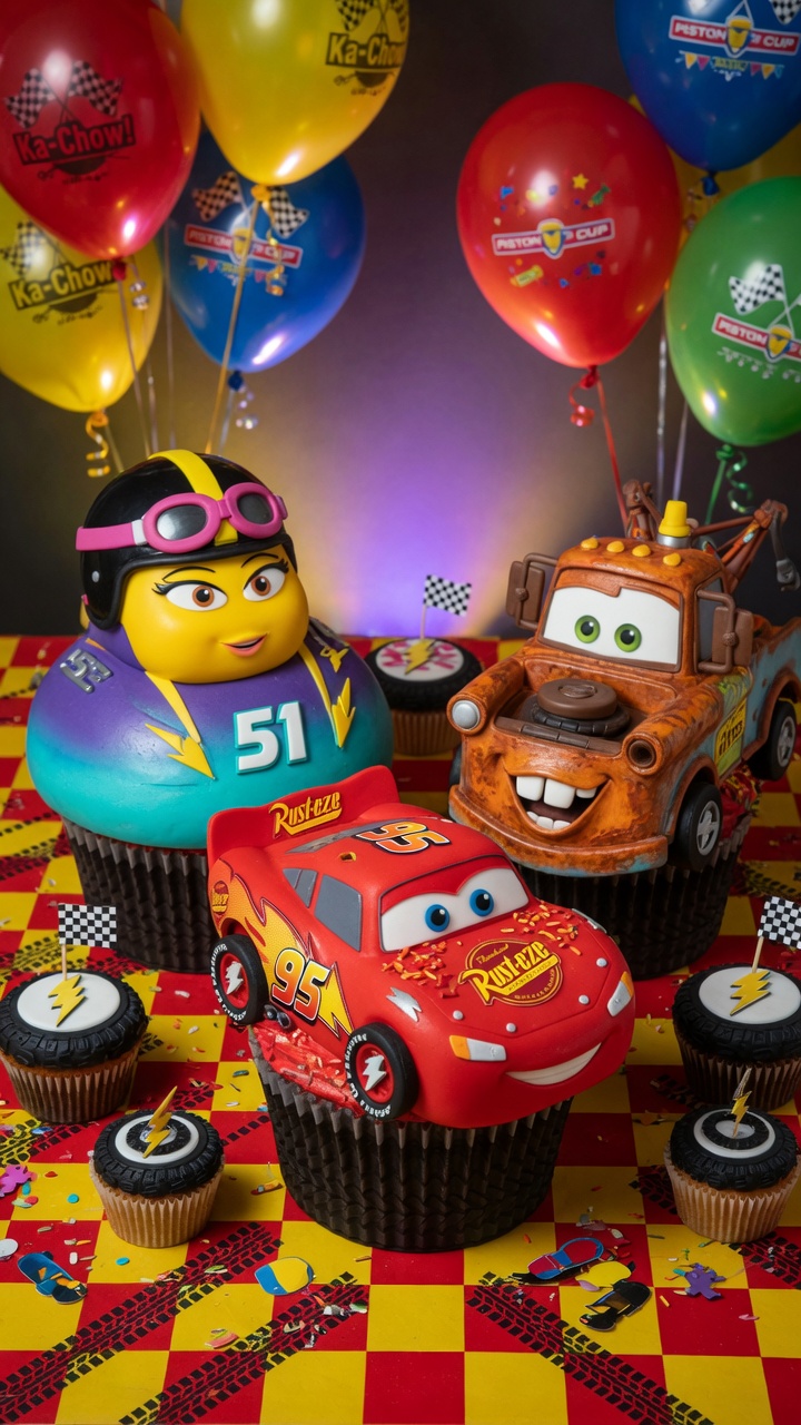 044 Fun Disney Cars Cupcake Design Ideas for Kids - Themed Ideas