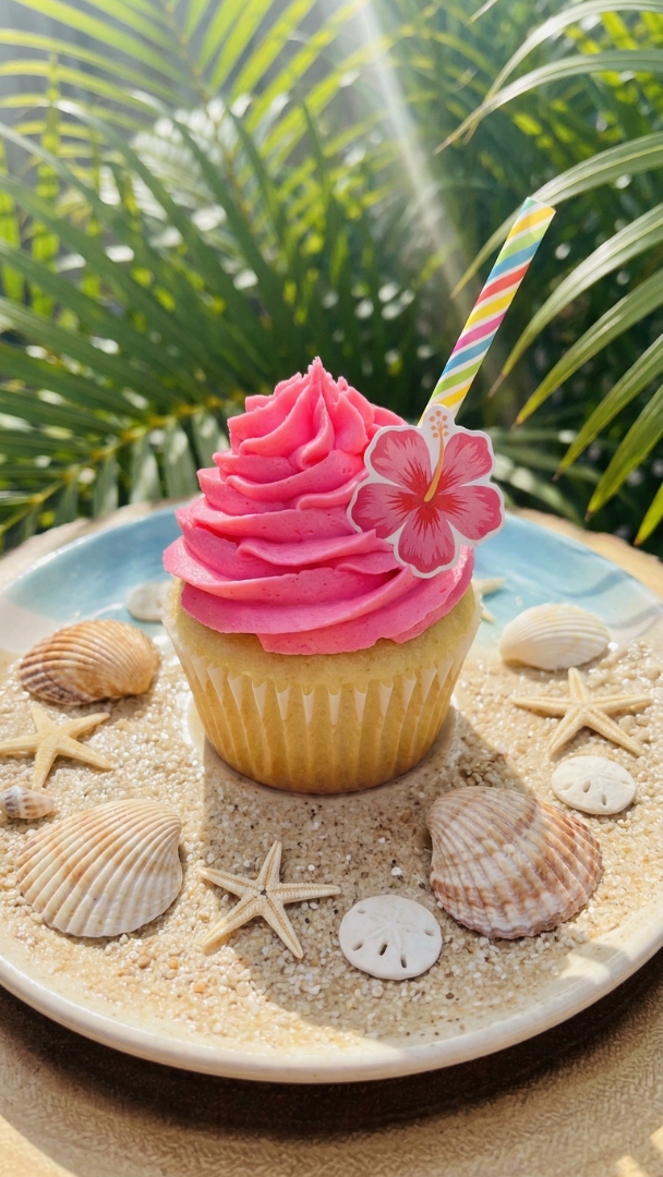 045 Bright and Colorful Luau Birthday Cupcakes - Themed Ideas
