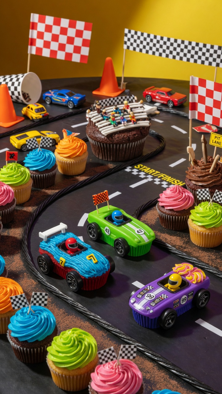 048 Racing Track Cupcake Ideas for Disney Cars Birthdays - Themed Ideas