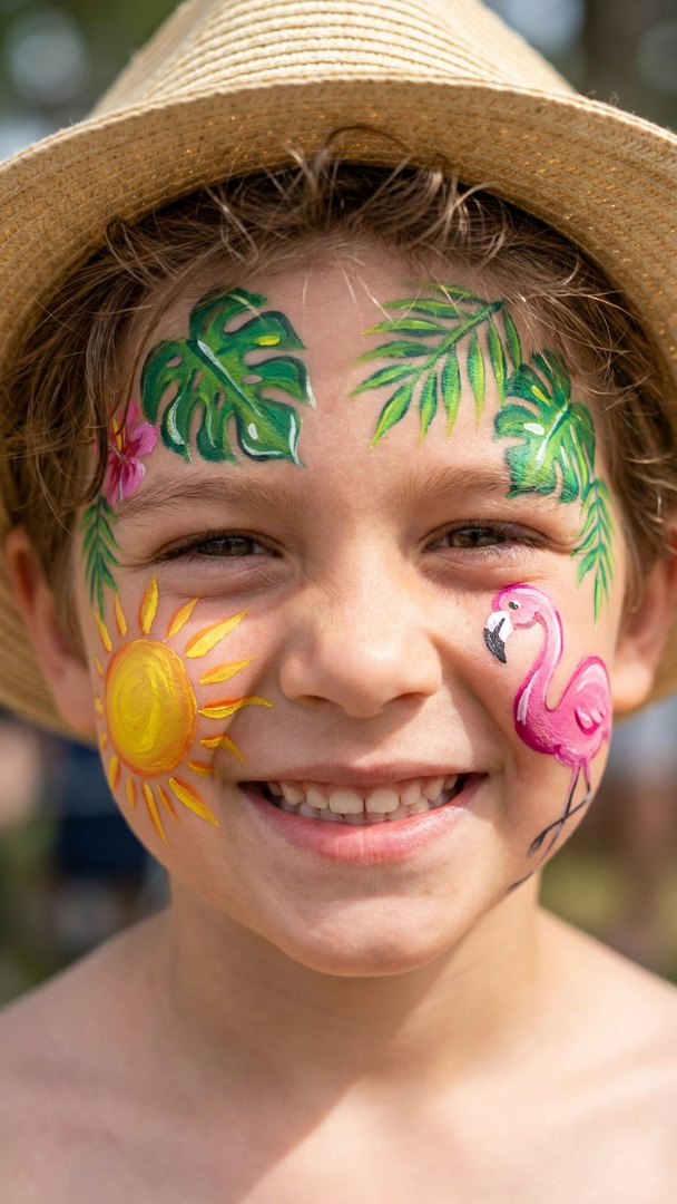 051 Colorful Luau Face Paint Ideas for Kids to Brighten Up Their Day - Themed Ideas