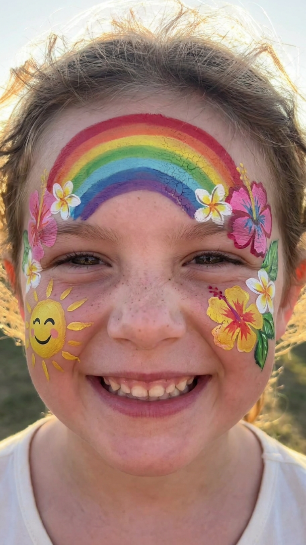 053 Fun and Bright Luau Face Paint Ideas for Kids - Themed Ideas
