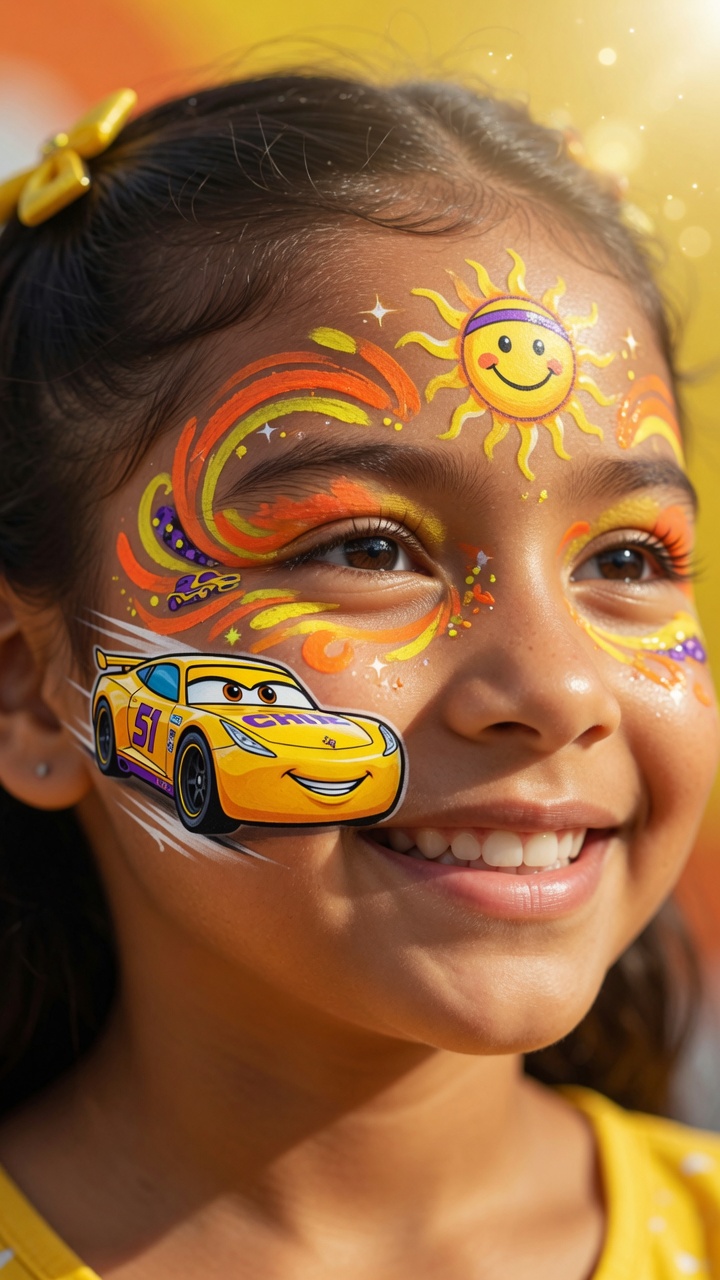 057 Delightful Disney Cars Face Paint Ideas Cruz Ramirez Design - Themed Ideas